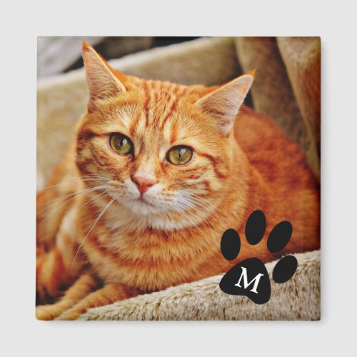 Personalized Pet Photo  Monogram Magnet