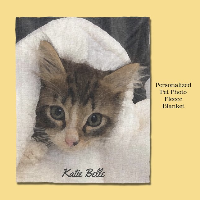 Personalized Pet Photo Monogrammed Fleece Blanket (Creator Uploaded)