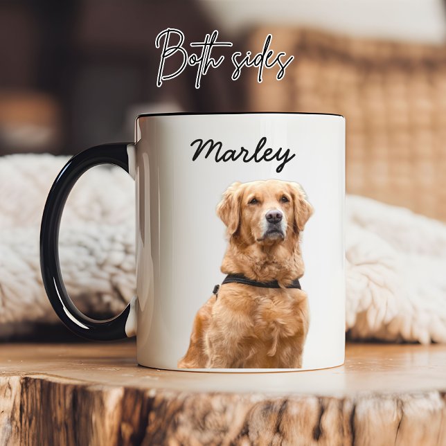 Personalized Pet Photo Mug Gift for Pet Lovers (Custom Dog Photo Mug with Pet Name, Personalized Cat Photo Coffee Cup for Her, Dog Mom or Dog Dad)