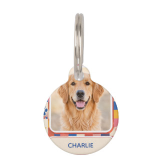 Personalized Pet Photo Name and Phone Round ID Tag