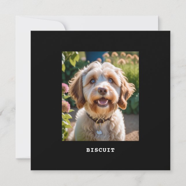 Personalized Pet Photo Name Dog Cat Greetings Card (Front)