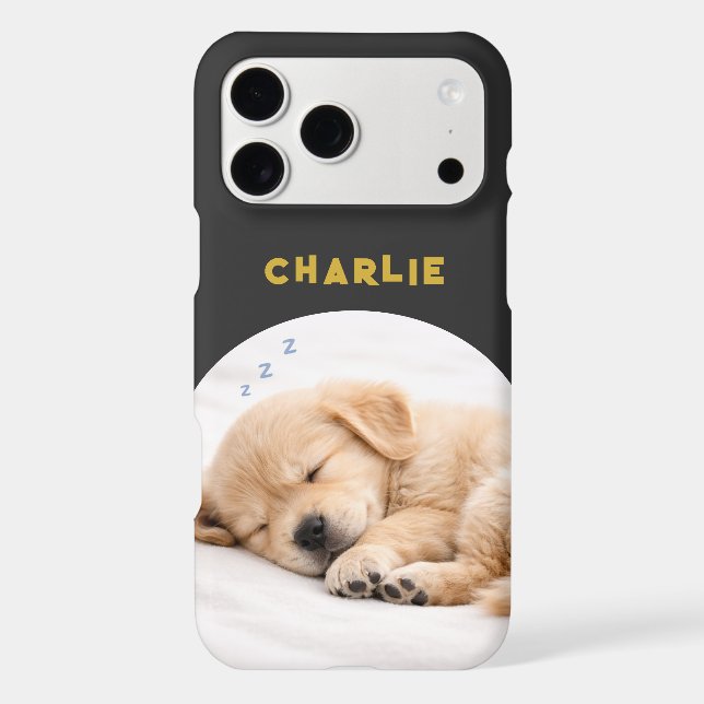 Personalized Pet Photo Name iPhone Case (Back)