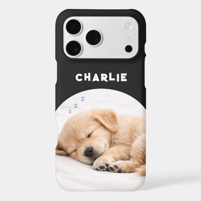 Personalized Pet Photo Name iPhone Case (Back)