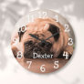 Personalized Pet Photo Name Large Clock
