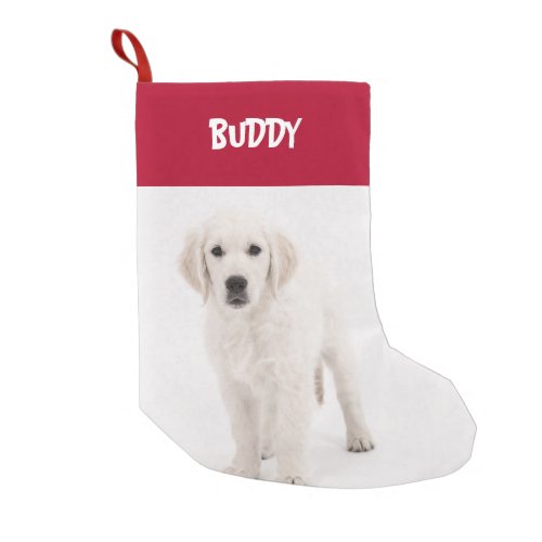 Personalized Pet Photo  Name Red Small Christmas Stocking