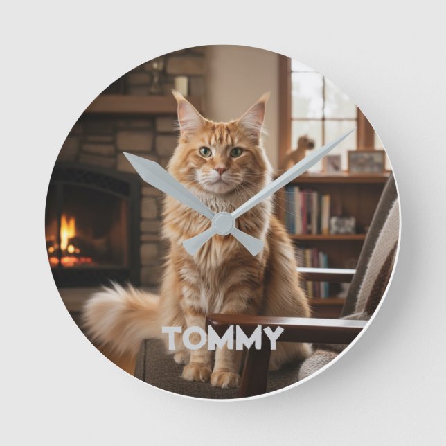 Personalized Pet Photo & Name Wall Clock (Front)