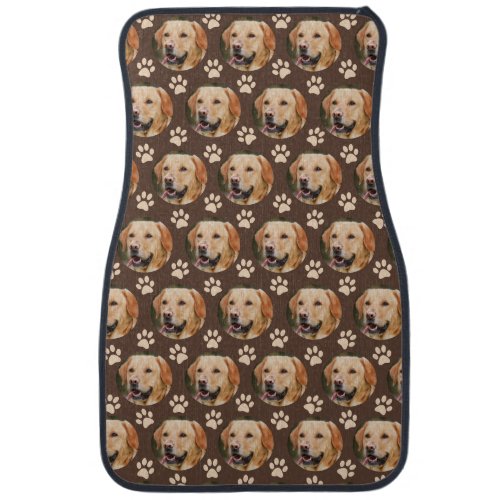Personalized Pet Photo Pattern Dog Brown Car Floor Mat