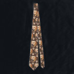 Personalized Pet Photo Pattern Dog Brown Neck Tie<br><div class="desc">Customizable with your dog or cat photo image,  designed with paw prints. Trendy and modern design. Personalized gift of your dog. The photo template is of a light brown/golden retriever. Great for pet lovers,  dog owners,  cat lovers,  animal or any pet animal with paws.</div>