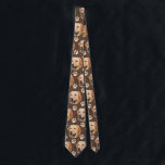 Personalized Pet Photo Pattern Dog Brown Neck Tie<br><div class="desc">Customizable with your dog or cat photo image, designed with paw prints. Trendy and modern design. Personalized gift of your dog. The photo template is of a light brown/golden retriever. Great for pet lovers, dog owners, cat lovers, animal or any pet animal with paws.</div>