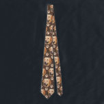 Personalized Pet Photo Pattern Dog Brown Neck Tie<br><div class="desc">Customizable with your dog or cat photo image,  designed with paw prints. Trendy and modern design. Personalized gift of your dog. The photo template is of a light brown/golden retriever. Great for pet lovers,  dog owners,  cat lovers,  animal or any pet animal with paws.</div>