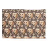 Personalized Pet Photo Pattern Dog Brown Pillow Case (Back)