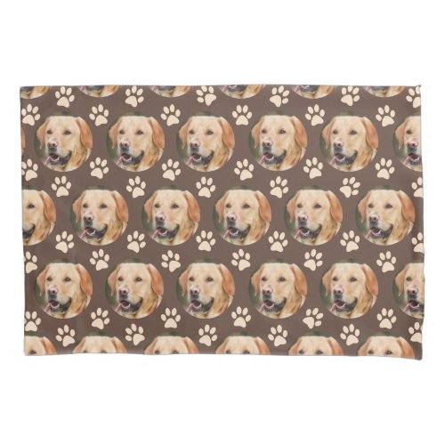 Personalized Pet Photo Pattern Dog Brown Pillow Case