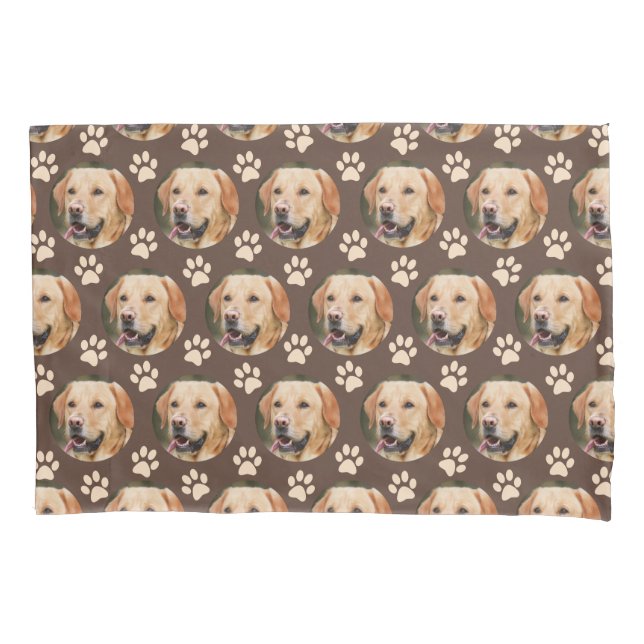 Personalized Pet Photo Pattern Dog Brown Pillow Case (Front)