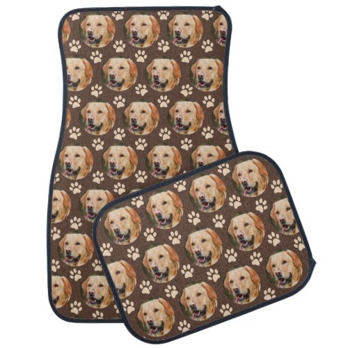Personalized Pet Photo Pattern Dog Brown Set Car Floor Mat