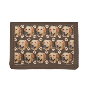 Personalized Pet Photo Pattern Dog Brown Tri-fold Wallet
