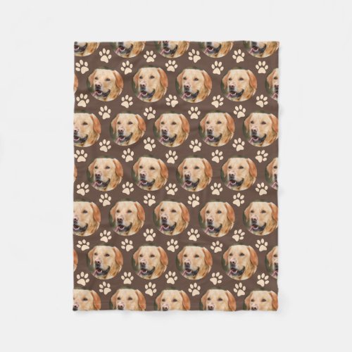 Personalized Pet Photo Pattern Dog Fleece Blanket