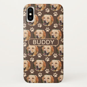 Personalized Pet Photo Pattern Dog Name iPhone X Case
