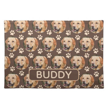 Personalized Pet Photo Pattern Dog Name Cloth Placemat