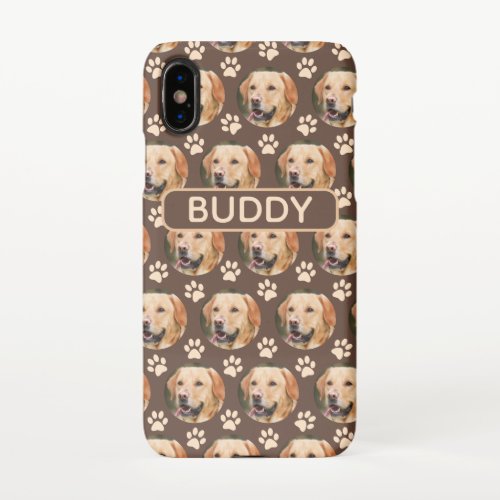Personalized Pet Photo Pattern Dog Name iPhone X Case