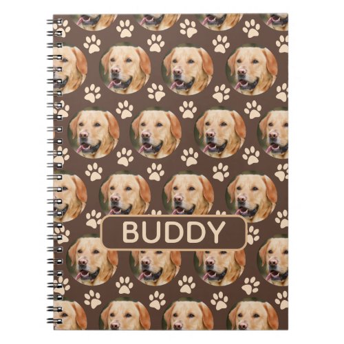 Personalized Pet Photo Pattern Dog Name Notebook