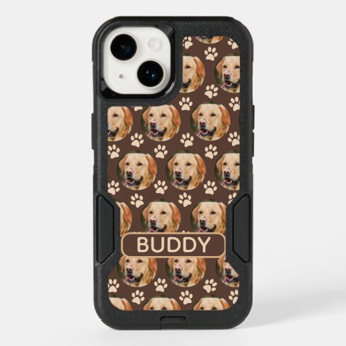 Personalized Pet Photo Pattern Dog Name OtterBox iPhone 14 Case