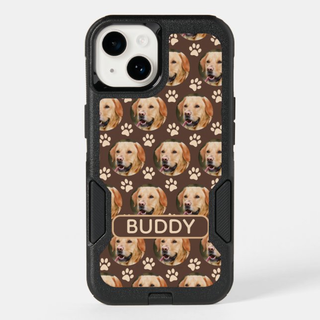 Personalized Pet Photo Pattern Dog Name Otterbox iPhone Case (Back)