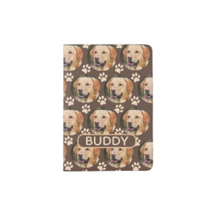 Personalized Pet Photo Pattern Dog Name Passport Holder