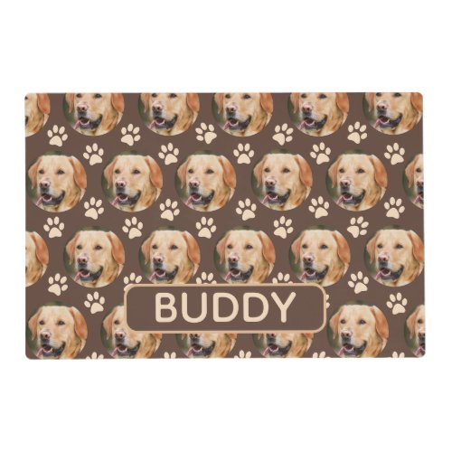 Personalized Pet Photo Pattern Dog Name Placemat