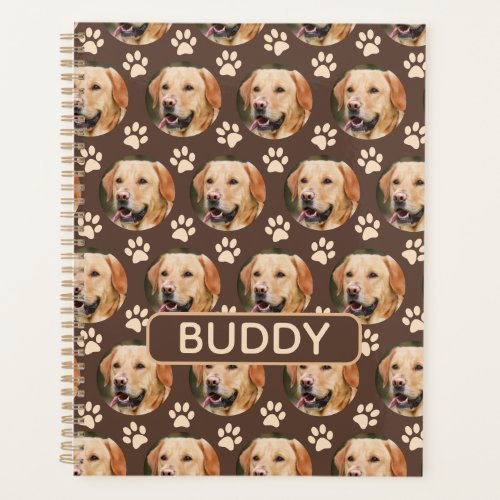 Personalized Pet Photo Pattern Dog Name Planner