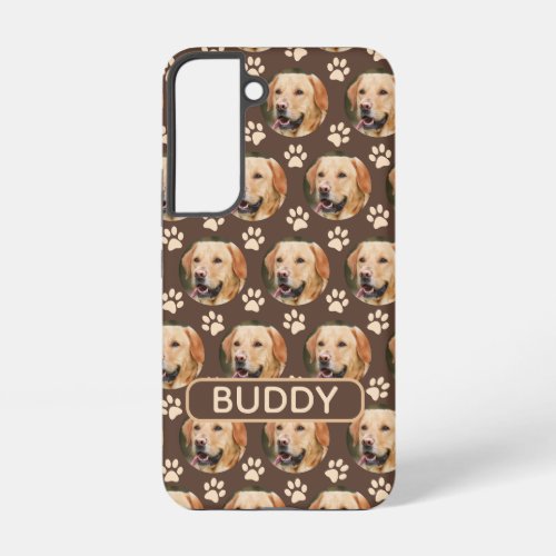 Personalized Pet Photo Pattern Dog Name Samsung Galaxy S22 Case