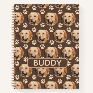 Personalized Pet Photo Pattern Dog Name Spiral Notebook
