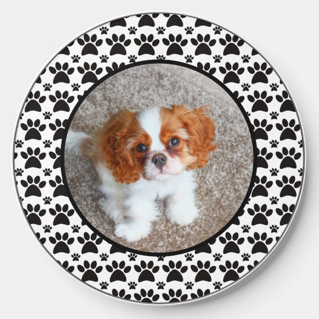 Personalized Pet Photo Paw Print Wireless Charger (Front)