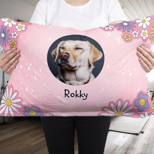 Personalized Pet Photo Pillow: Custom Name & Birth Pet Bed