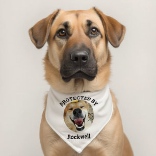 Personalized Pet Photo Protected By Dog Bandana Collar