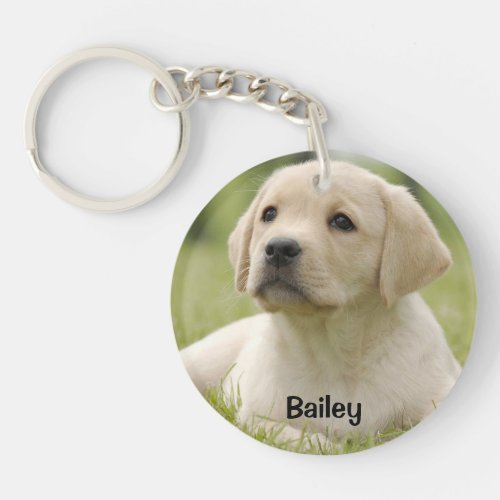 Personalized Pet Photo Puppy Dog Lover Keepsake Keychain