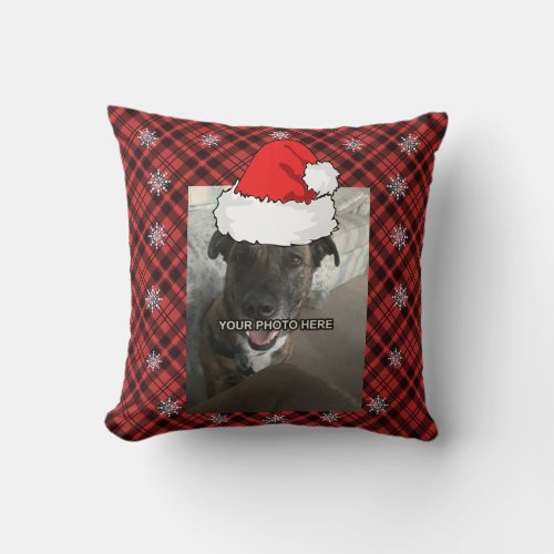 Personalized Pet Photo Replace Holiday Throw Pillow