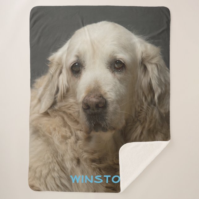 Personalized Pet Photo Sherpa Blanket (Front)