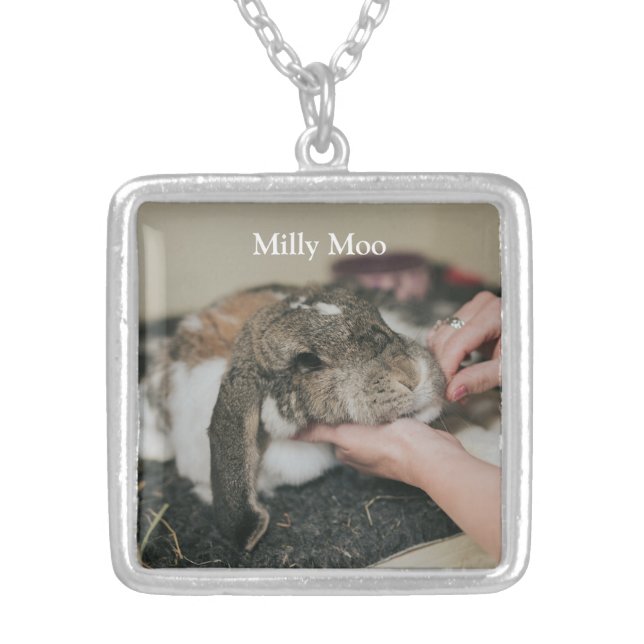  Personalized Pet Photo  Silver Plated Necklace (Front)