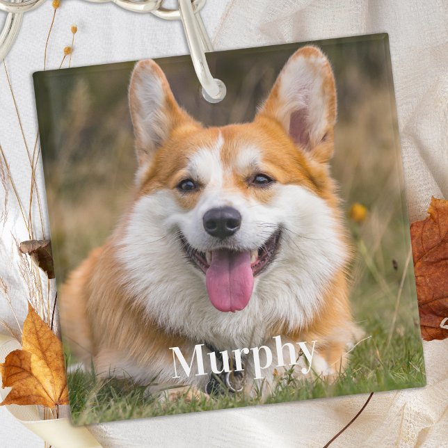 Personalized Pet Photo Simple Dog Lover Acrylic Keychain (Creator Uploaded)