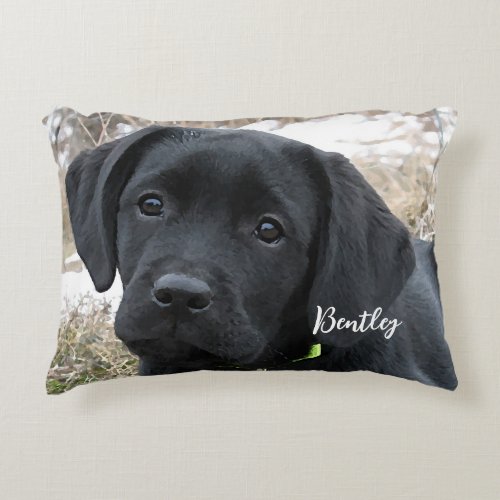 Personalized Pet Photo Simple Modern Dog Lover  Accent Pillow