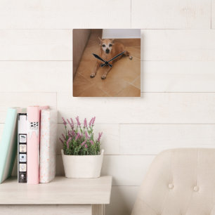 Personalized Pet Photo  Square Wall Clock