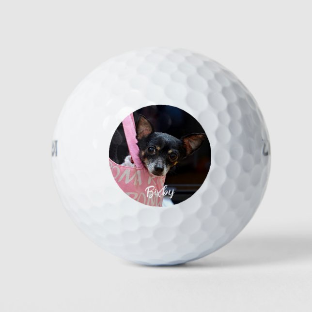 Personalized pet photo stylish and chic golf balls (Front)