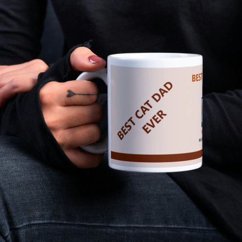 Personalized Pet Photo Text Fun Best Gift For Dad  Giant Coffee Mug