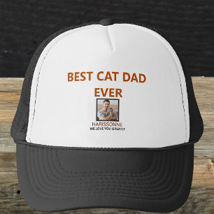 Personalized Pet Photo Text Modern Gift For Dad Trucker Hat