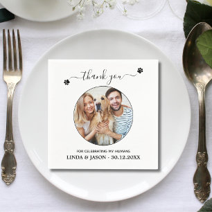 Personalized Pet Photo Thank You Dog Pet Wedding Napkins