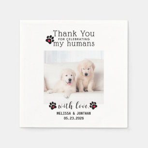 Personalized Pet Photo Thank You Dog Wedding Napkins