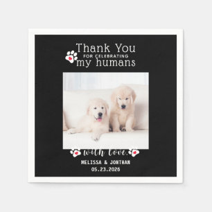 Personalized Pet Photo Thank You Dog Wedding Napkins
