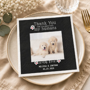 Personalized Pet Photo Thank You Dog Wedding Napkins