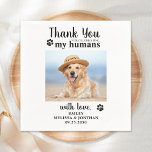 Personalized Pet Photo Thank You Dog Wedding Napkins<br><div class="desc">Thank You for celebrating my humans! Add the finishing touch to your wedding with these cute custom photo wedding napkins . Perfect for your wedding after party and reception, and as wedding favors for your guests. Customize these photo dog wedding napkins with your favorite wedding photo, dog of honors photo,...</div>