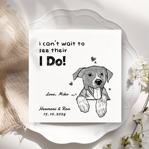 Personalized Pet Photo Thank You Dog Wedding Napkins